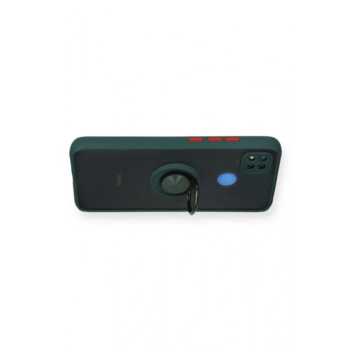 Xiaomi Redmi 9C Kılıf Montreal Yüzüklü Silikon Kapak - Yeşil