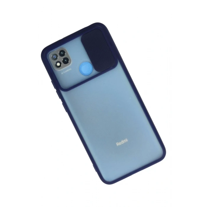 Xiaomi Redmi 9C Kılıf Palm Buzlu Kamera Sürgülü Silikon - Lacivert