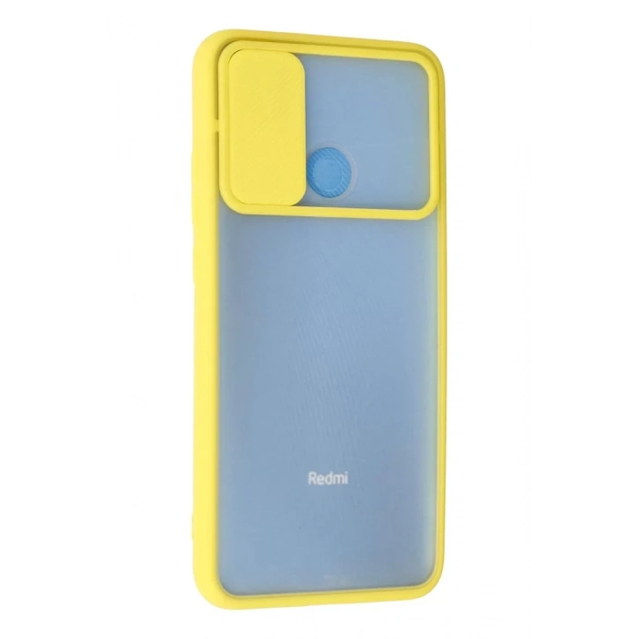 Xiaomi Redmi 9C Kılıf Palm Buzlu Kamera Sürgülü Silikon - Sarı
