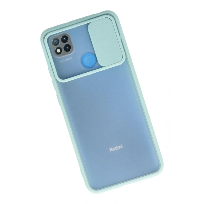 Xiaomi Redmi 9C Kılıf Palm Buzlu Kamera Sürgülü Silikon - Turkuaz