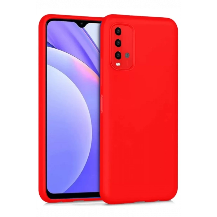 Xiaomi Redmi 9T Kılıf Nano içi Kadife Silikon - Kırmızı