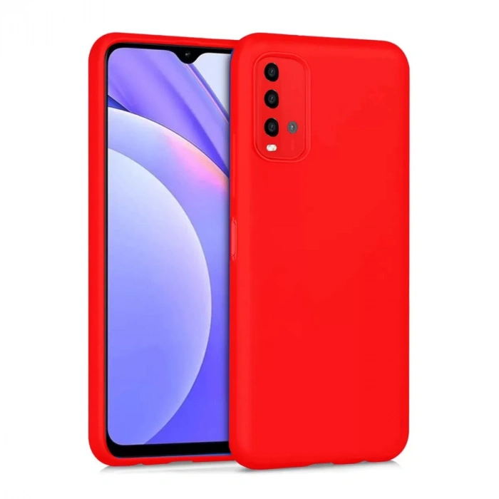 Xiaomi Redmi 9T Kılıf Nano içi Kadife Silikon - Kırmızı