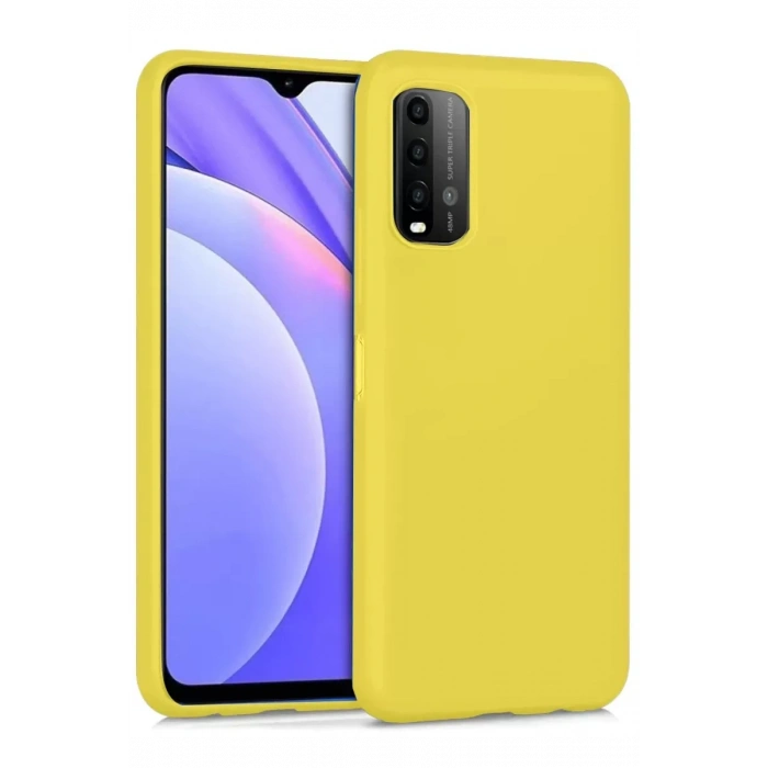Xiaomi Redmi 9T Kılıf Nano içi Kadife Silikon - Sarı