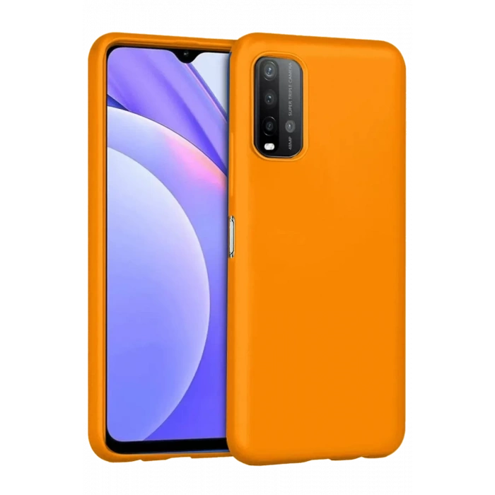 Xiaomi Redmi 9T Kılıf Nano içi Kadife Silikon - Turuncu
