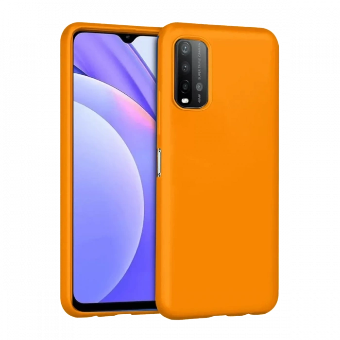 Xiaomi Redmi 9T Kılıf Nano içi Kadife Silikon - Turuncu