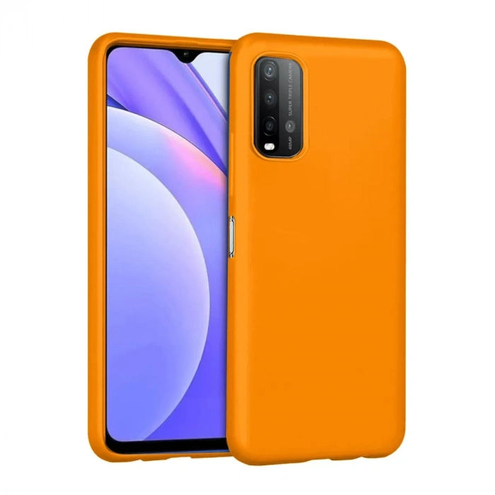Xiaomi Redmi 9T Kılıf Nano içi Kadife Silikon - Turuncu