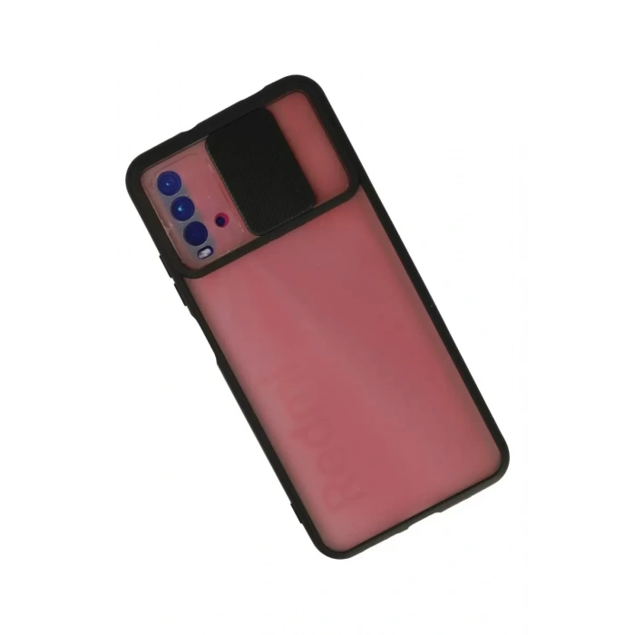 Xiaomi Redmi 9T Kılıf Palm Buzlu Kamera Sürgülü Silikon - Siyah