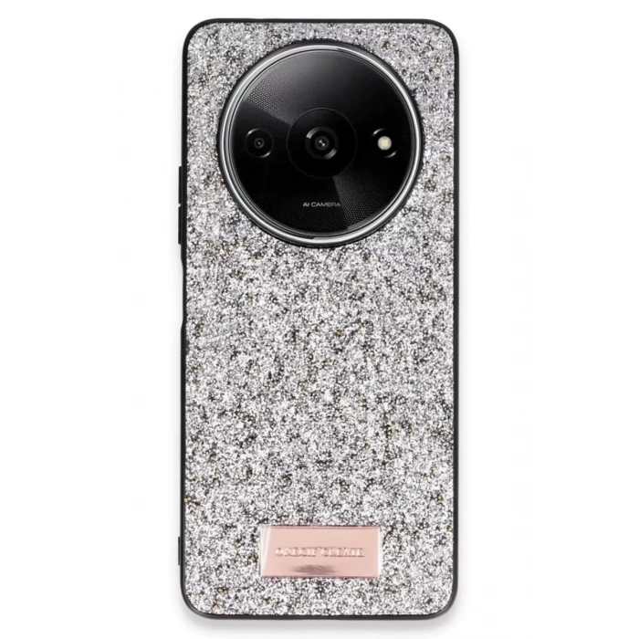 Xiaomi Redmi A3 4G Bright Simli Kapak - Gümüş