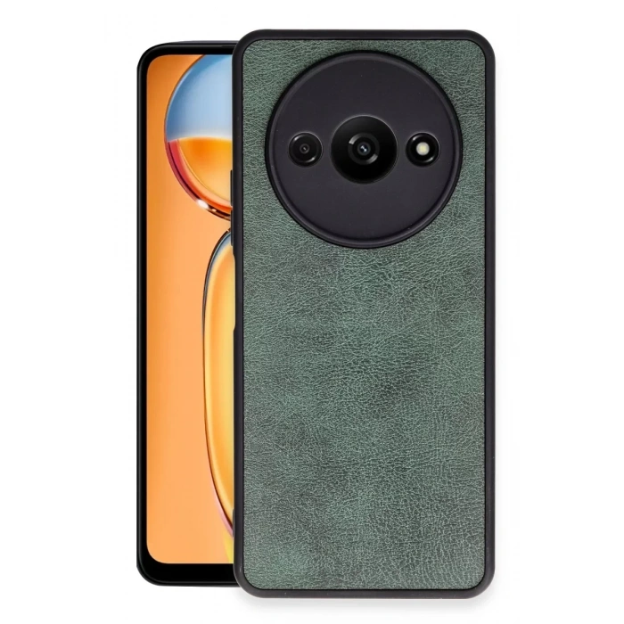 Xiaomi Redmi A3 4G Kılıf Aras Deri Kapak - Koyu Yeşil