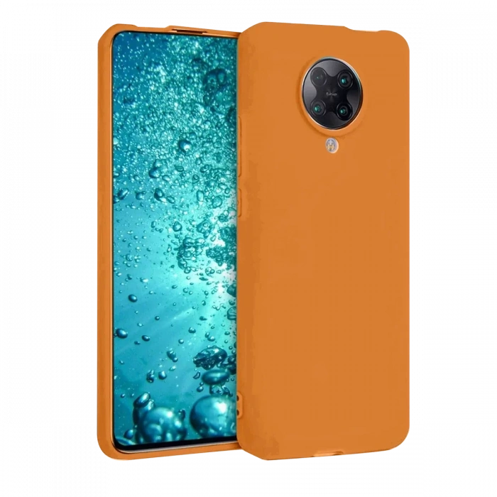 Xiaomi Redmi K30 Pro Kılıf Nano içi Kadife Silikon - Turuncu