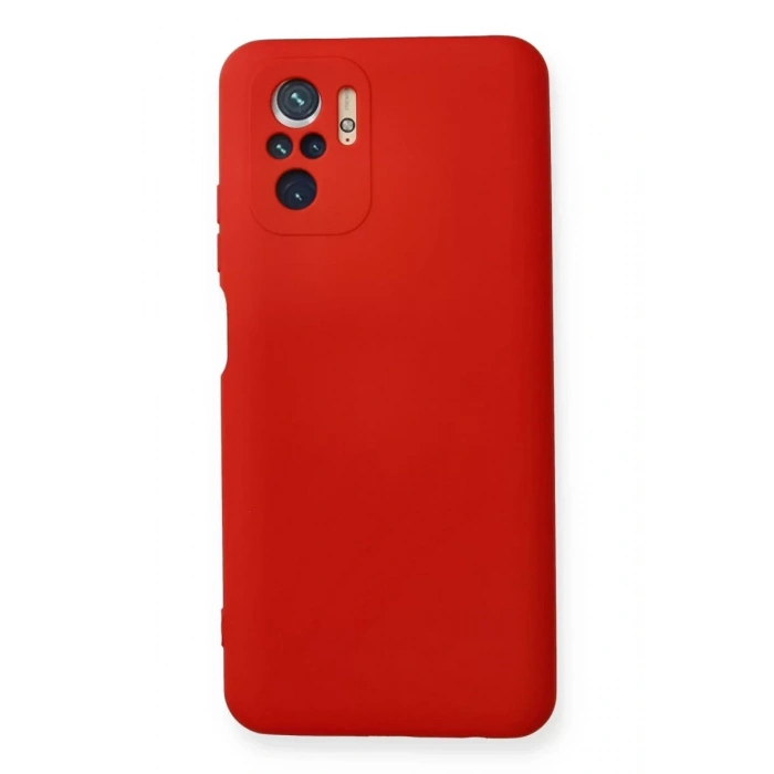 Xiaomi Redmi Note 10 Kılıf Nano içi Kadife Silikon - Kırmızı