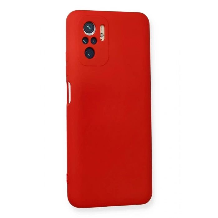 Xiaomi Redmi Note 10 Kılıf Nano içi Kadife Silikon - Kırmızı