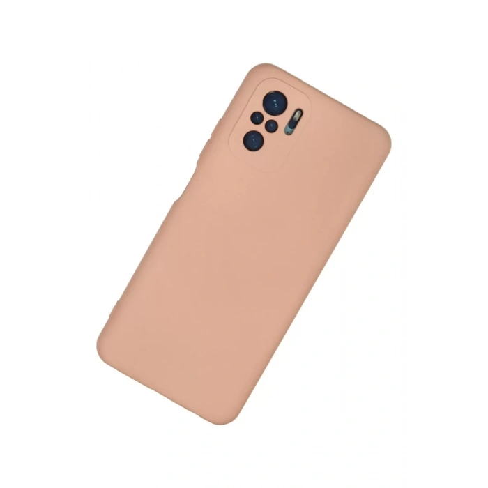 Xiaomi Redmi Note 10 Kılıf Nano içi Kadife Silikon - Pudra