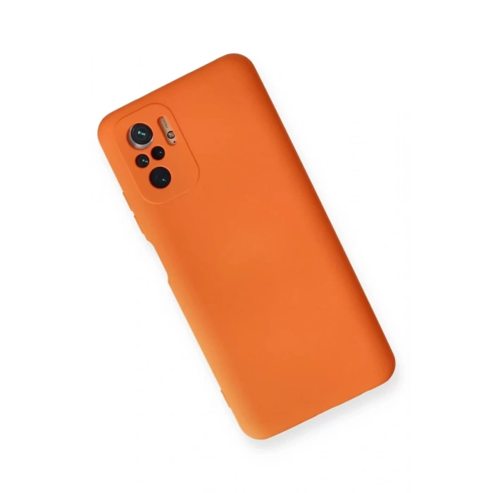 Xiaomi Redmi Note 10 Kılıf Nano içi Kadife Silikon - Turuncu