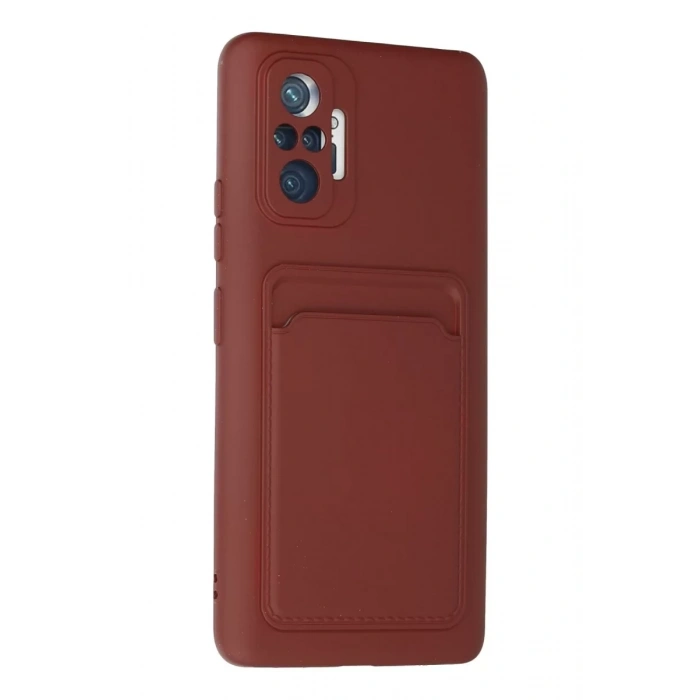 Xiaomi Redmi Note 10 Pro Kılıf Kelvin Kartvizitli Silikon - Bordo