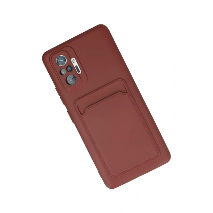Xiaomi Redmi Note 10 Pro Kılıf Kelvin Kartvizitli Silikon - Bordo