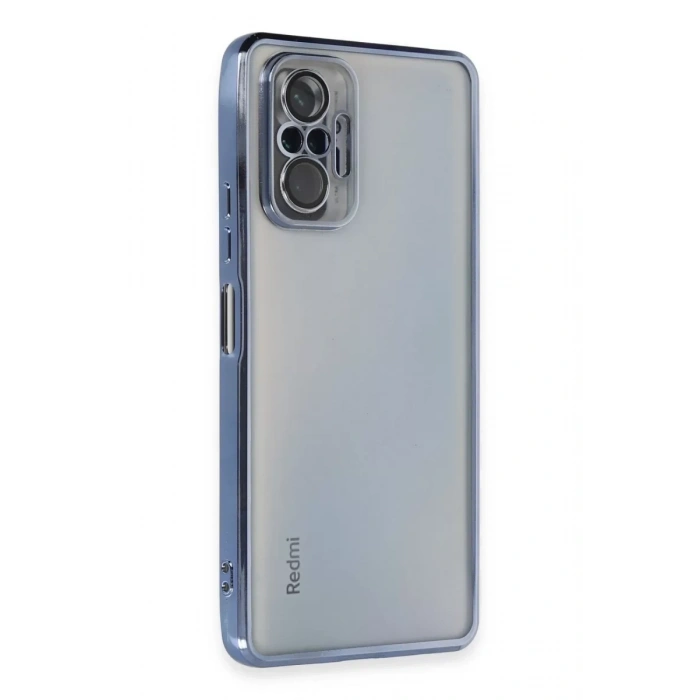 Xiaomi Redmi Note 10 Pro Kılıf Lensli Silikon - Açık Mavi