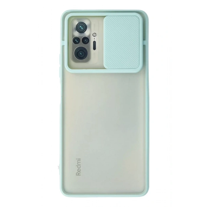 Xiaomi Redmi Note 10 Pro Kılıf Palm Buzlu Kamera Sürgülü Silikon - Turkuaz