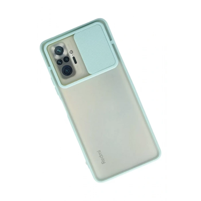 Xiaomi Redmi Note 10 Pro Kılıf Palm Buzlu Kamera Sürgülü Silikon - Turkuaz