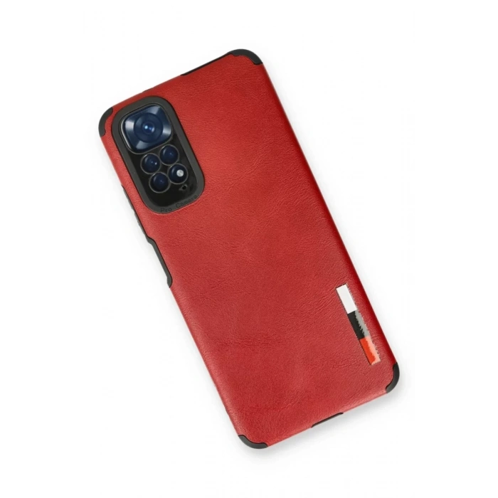Xiaomi Redmi Note 11 Kılıf Loop Deri Silikon - Kırmızı