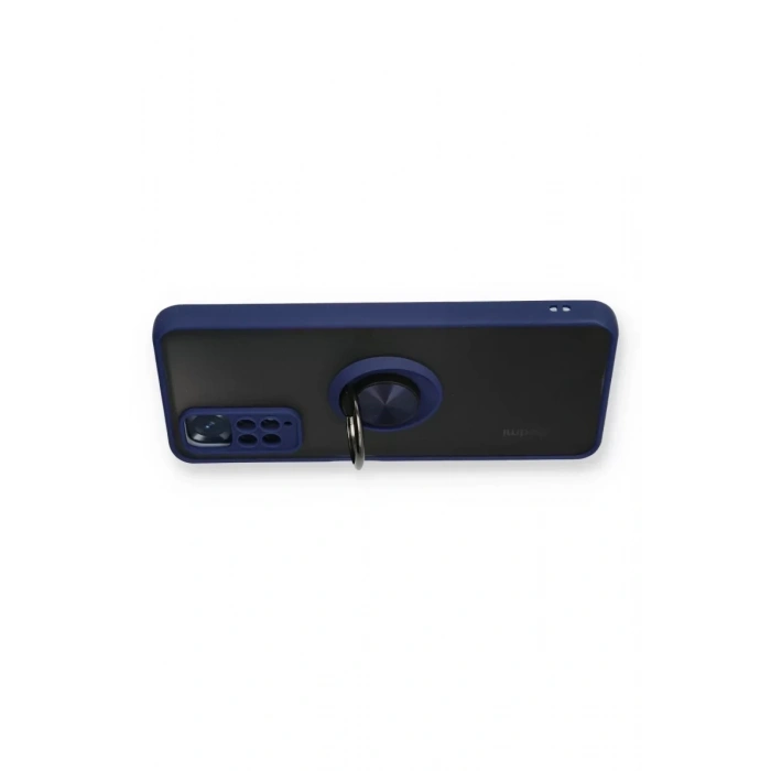 Xiaomi Redmi Note 11 Kılıf Montreal Yüzüklü Silikon Kapak - Lacivert
