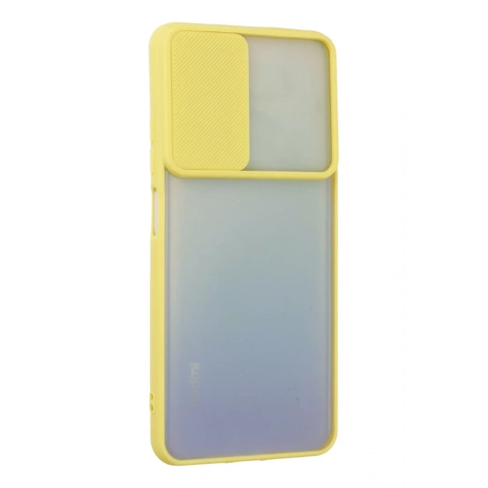 Xiaomi Redmi Note 11 Kılıf Palm Buzlu Kamera Sürgülü Silikon - Sarı