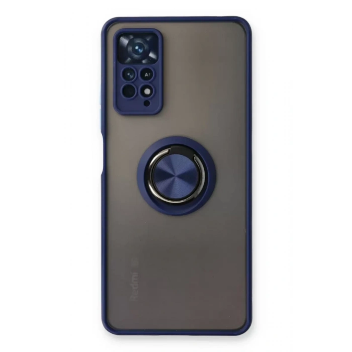 Xiaomi Redmi Note 11 Pro Kılıf Montreal Yüzüklü Silikon Kapak - Lacivert