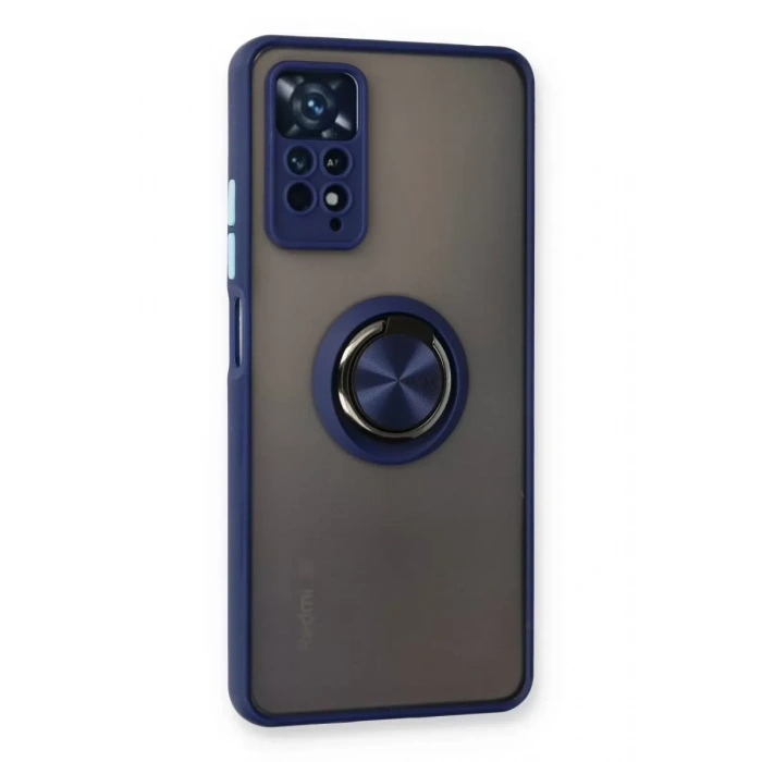Xiaomi Redmi Note 11 Pro Kılıf Montreal Yüzüklü Silikon Kapak - Lacivert