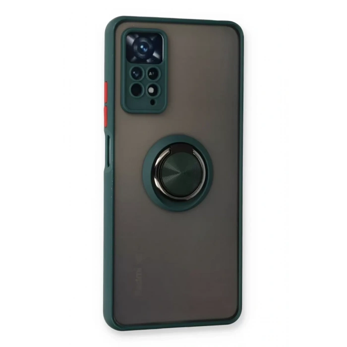 Xiaomi Redmi Note 11 Pro Kılıf Montreal Yüzüklü Silikon Kapak - Yeşil
