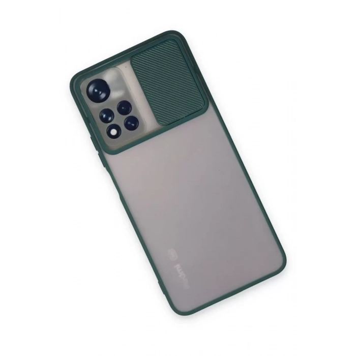 Xiaomi Redmi Note 11 Pro Plus 5G Kılıf Palm Buzlu Kamera Sürgülü Silikon - Yeşil