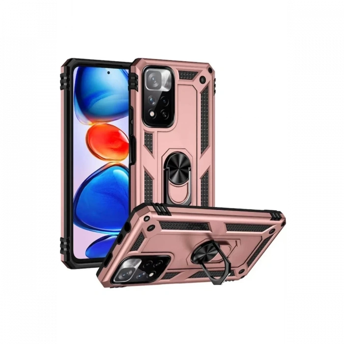 Xiaomi Redmi Note 11 Pro Plus 5G Kılıf Sofya Yüzüklü Silikon Kapak - Rose