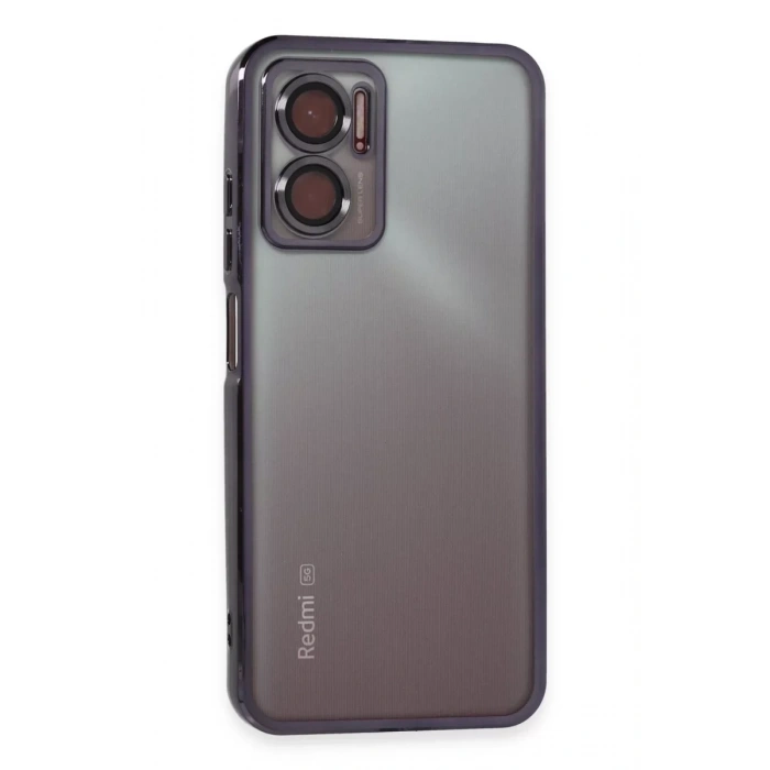 Xiaomi Redmi Note 11E Kılıf Lensli Silikon - Mor