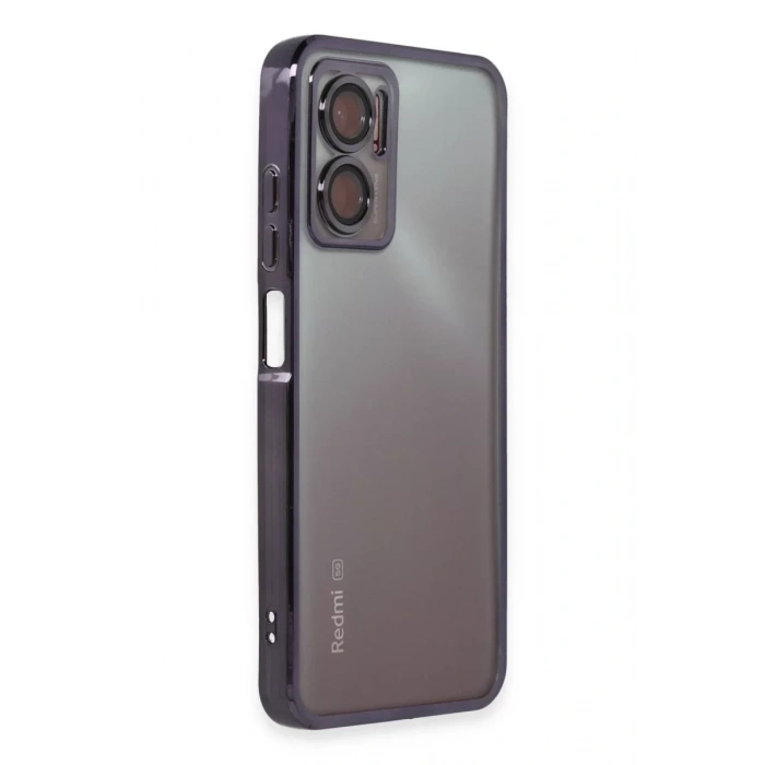 Xiaomi Redmi Note 11E Kılıf Lensli Silikon - Mor