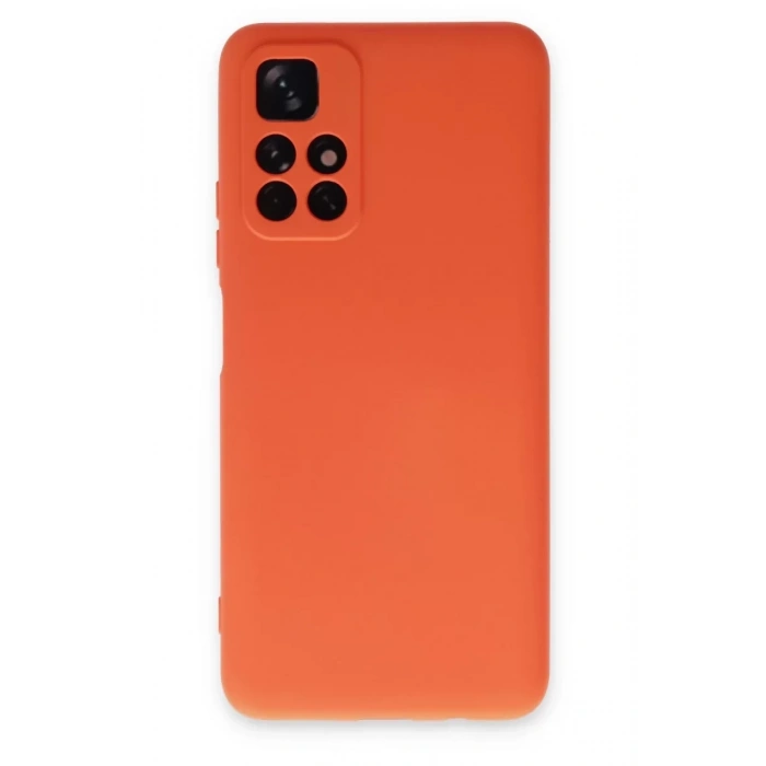 Xiaomi Redmi Note 11T Kılıf Nano içi Kadife Silikon - Turuncu
