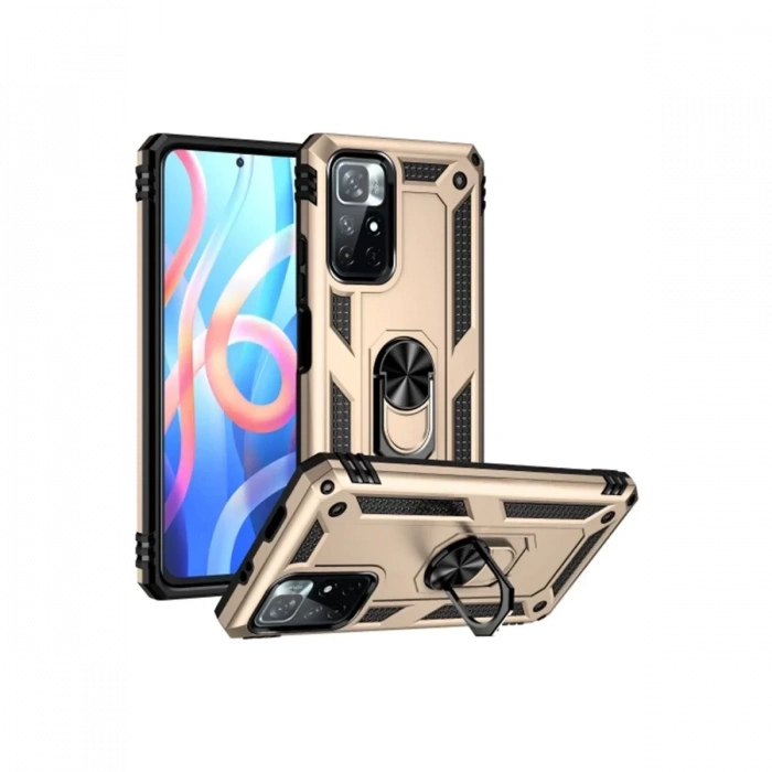 Xiaomi Redmi Note 11T Kılıf Sofya Yüzüklü Silikon Kapak - Gold