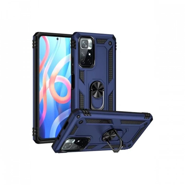 Xiaomi Redmi Note 11T Kılıf Sofya Yüzüklü Silikon Kapak - Lacivert