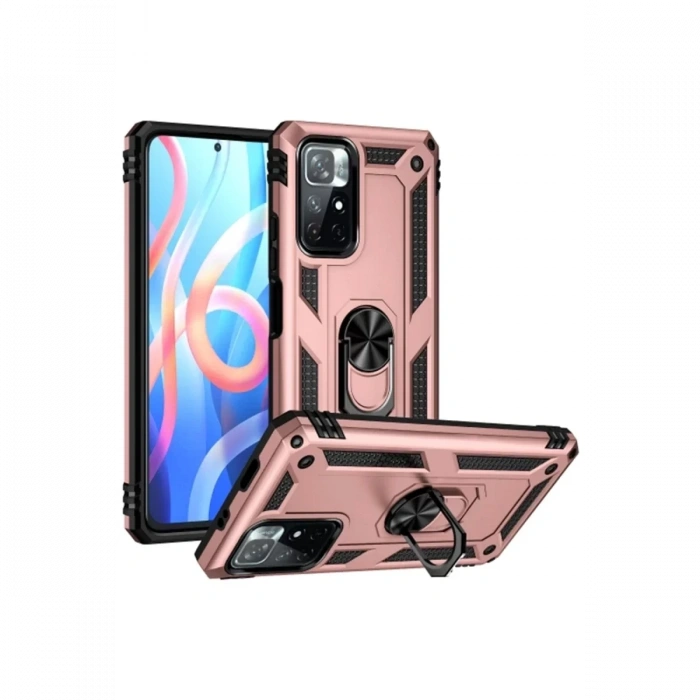 Xiaomi Redmi Note 11T Kılıf Sofya Yüzüklü Silikon Kapak - Rose