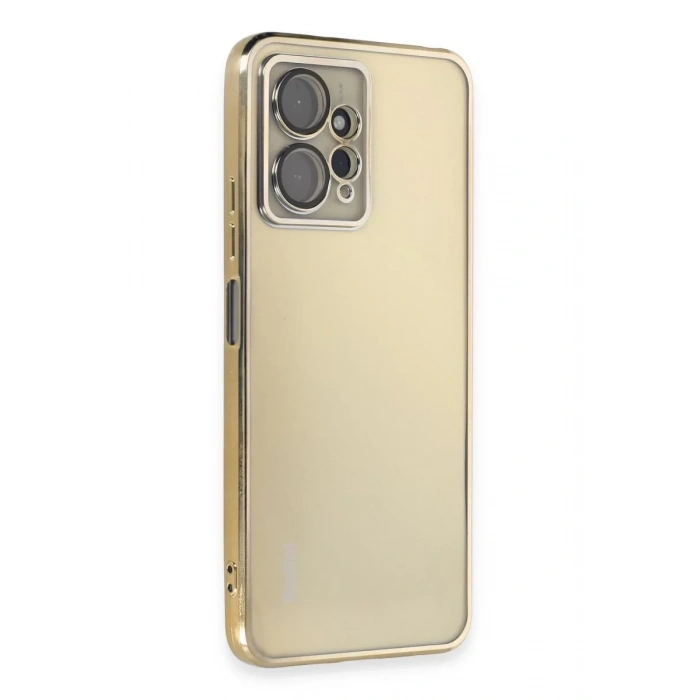 Xiaomi Redmi Note 12 4G Kılıf Lensli Silikon - Gold