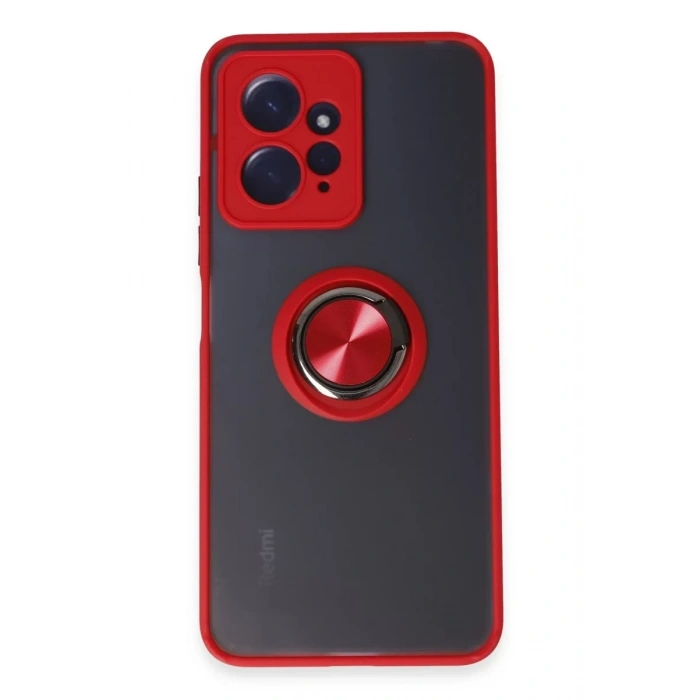 Xiaomi Redmi Note 12 4G Kılıf Montreal Yüzüklü Silikon Kapak - Kırmızı