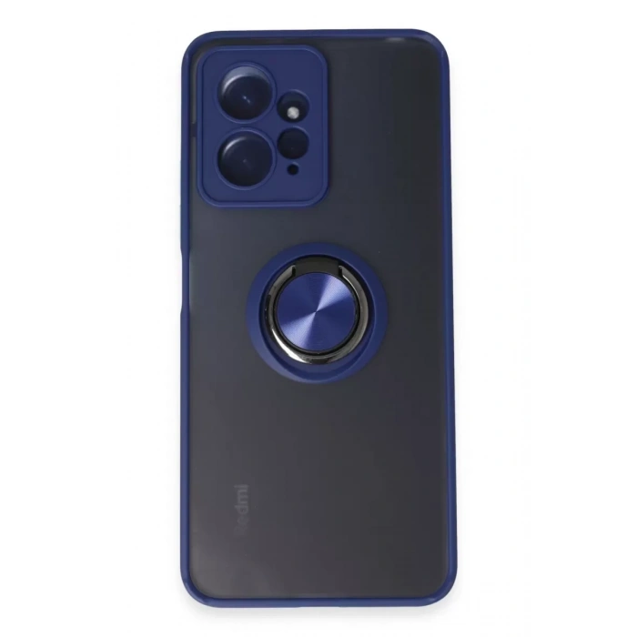 Xiaomi Redmi Note 12 4G Kılıf Montreal Yüzüklü Silikon Kapak - Lacivert