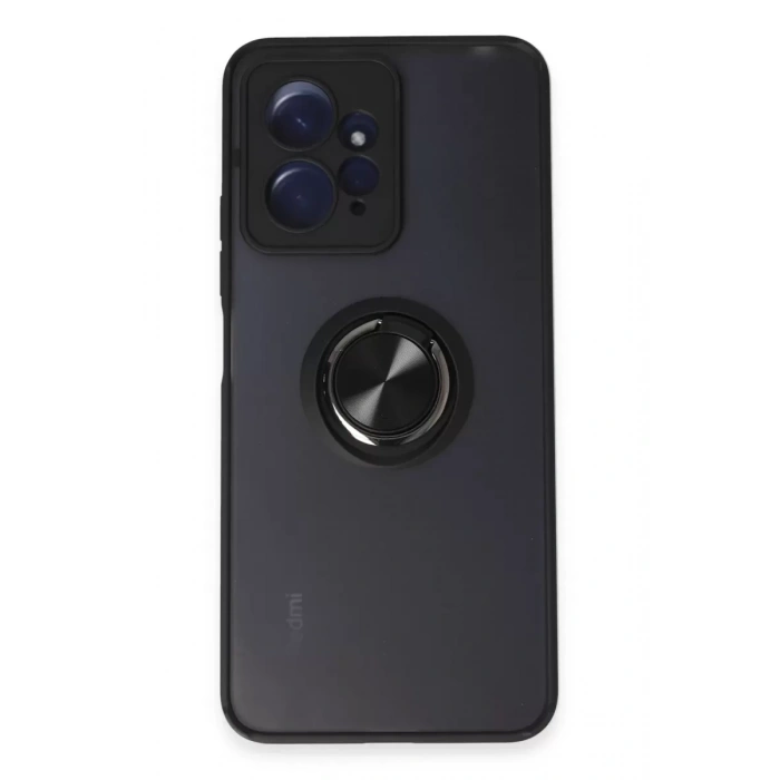 Xiaomi Redmi Note 12 4G Kılıf Montreal Yüzüklü Silikon Kapak - Siyah