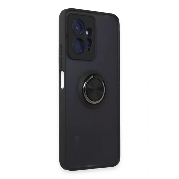 Xiaomi Redmi Note 12 4G Kılıf Montreal Yüzüklü Silikon Kapak - Siyah