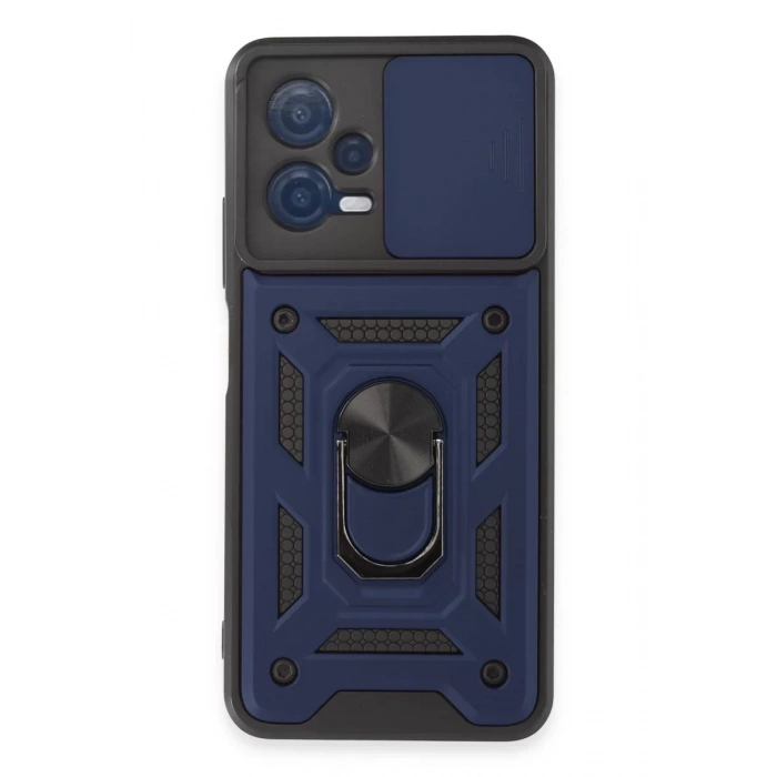 Xiaomi Redmi Note 12 5G Kılıf Pars Lens Yüzüklü Silikon - Lacivert