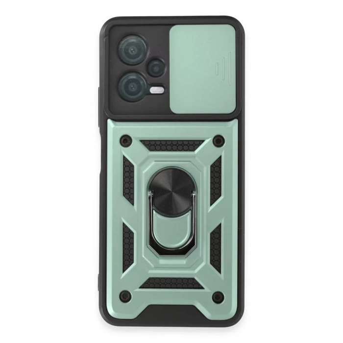 Xiaomi Redmi Note 12 5G Kılıf Pars Lens Yüzüklü Silikon - Yeşil