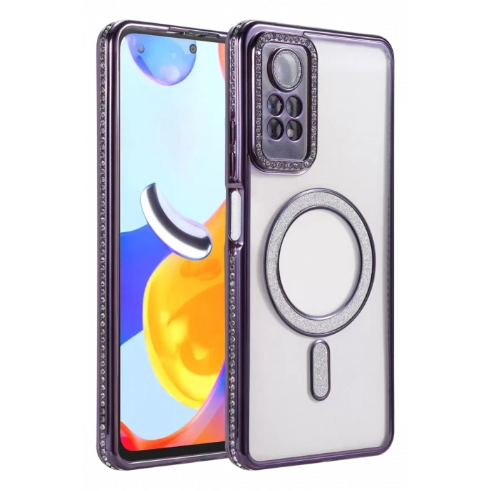 Xiaomi Redmi Note 12 Pro 4G Joke Simli Magneticsafe Kılıf - Derin Mor