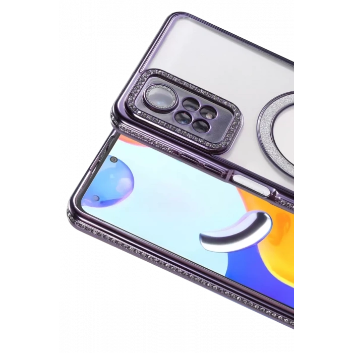 Xiaomi Redmi Note 12 Pro 4G Joke Simli Magneticsafe Kılıf - Derin Mor