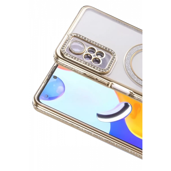 Xiaomi Redmi Note 12 Pro 4G Joke Simli Magneticsafe Kılıf - Gold