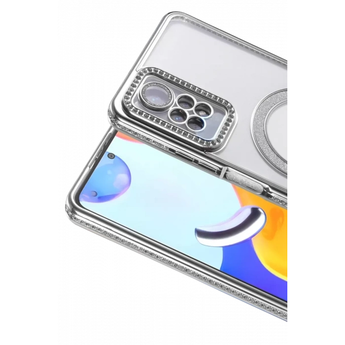 Xiaomi Redmi Note 12 Pro 4G Joke Simli Magneticsafe Kılıf - Gümüş