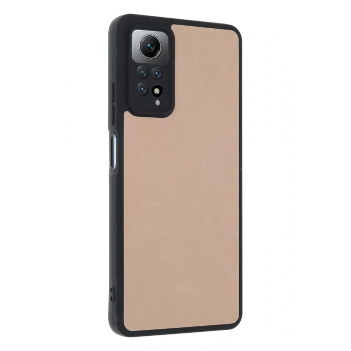 Xiaomi Redmi Note 12 Pro 4G Kılıf Aras Deri Kapak - Pudra