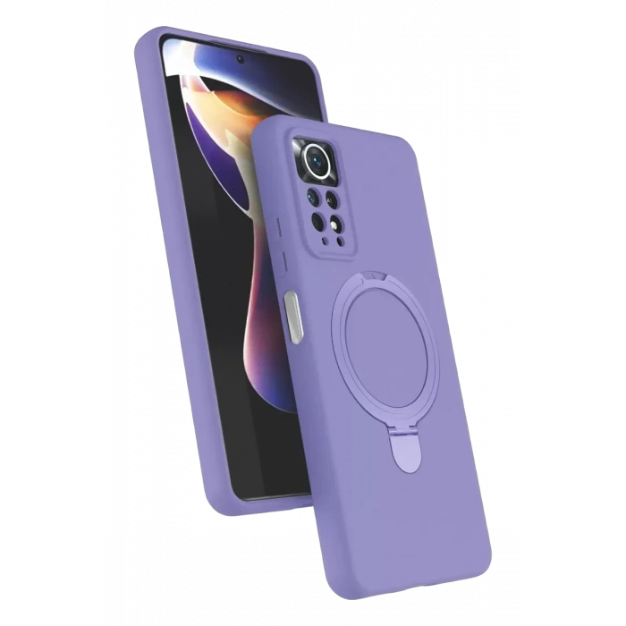 Xiaomi Redmi Note 12 Pro 4G Regal Magsafe Standlı Kapak - Lila